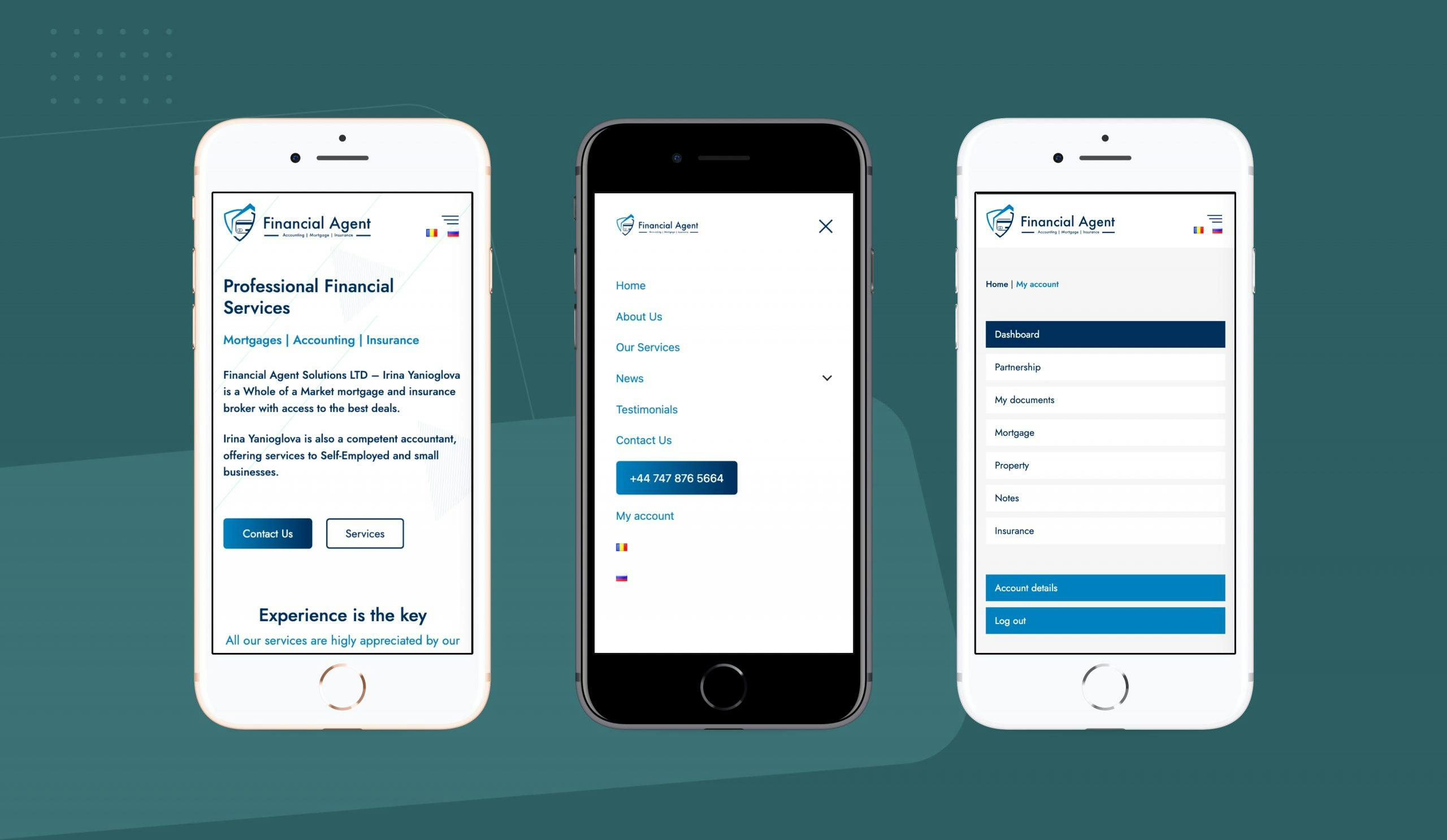 Financial Agent mobile view
